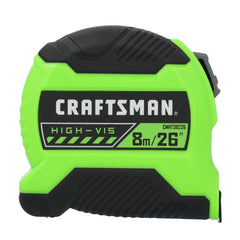 CRAFTSMAN Hi-Vis Tape Measure High-Visibility 8M/26-Ft Black and Green (CMHT38226S)