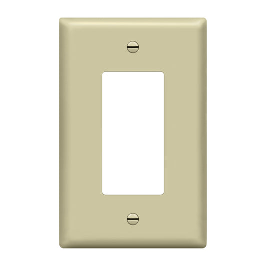 ENERLITES Decorator Light Switch or Receptacle Outlet Wall Plate, Gloss Finish, Midway Size 1-Gang 4.88" x 3.11", Polycarbonate Thermoplastic, UL Listed, 8831M-I, Ivory