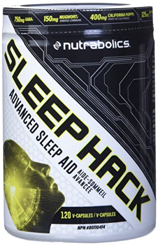 Nutrabolics Sleep Hack 120 Capsules - Sleep aid, Indeuce a deeper, more restful sleep, GABA, Valerian