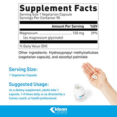 Klean ATHLETE Klean Magnesium | Supports Ability to Produce and Utilize Energy (ATP), Contract and Relax Muscles and Improves Recovery Time* | NSF Certified for Sport | 90 Vegetarian Capsules