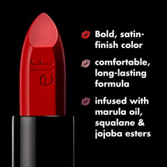 e.l.f. O Face Satin Lipstick, Richly Pigmented, Nourishing & Long-Lasting Creamy Lipstick, Infused With Jojoba, Vegan & Cruelty-Free, Untamed