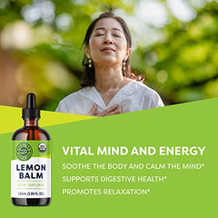 Vimergy Lemon Balm Extract, 115 Servings – Traditionally used in herbal medicine as a sleep aid during times of mental stress– Alcohol-Free – Gluten Free, Non-GMO, Kosher, Vegan & Paleo (115 ml)