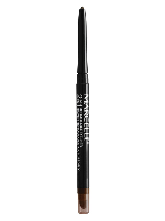 Marcelle 2-in-1 Retractable Eyeliner, Brown, Waterproof, Easy-To-Smudge, Smokey Eye, Long-Lasting 12h, Fragrance-Free, Hypoallergenic, Cruelty-Free, 0.31 g