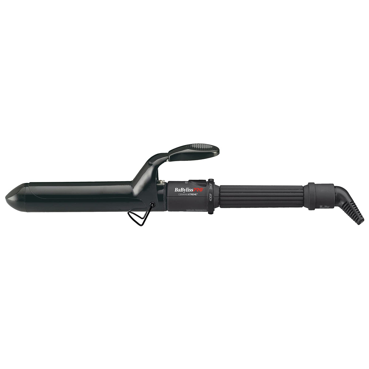 BaBylissPRO Ceramix Xtreme Dual Voltage Ceramic Curling Iron with Far Infrared Heat up to 430°F and Negative Ions, Spring Handle