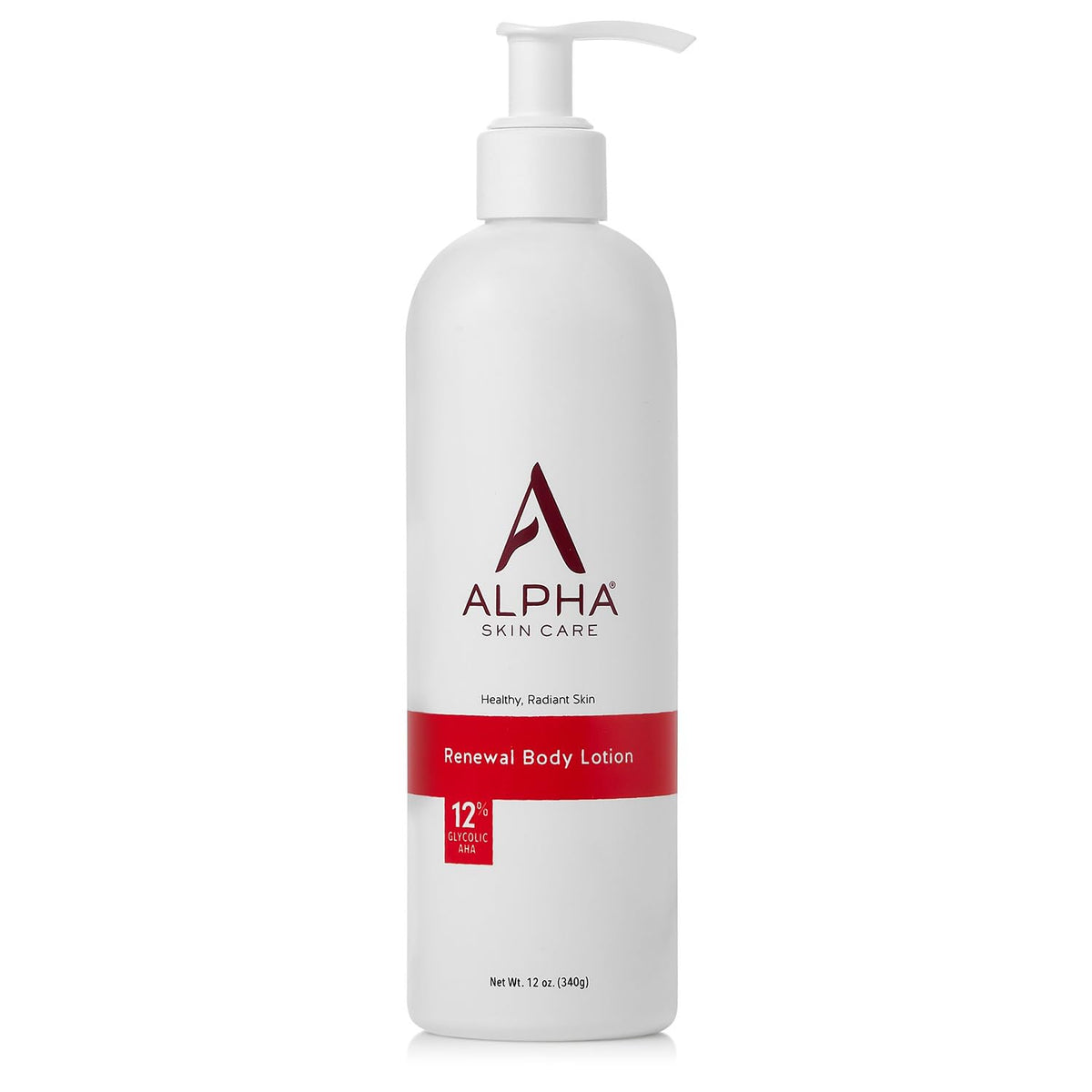 Alpha Skin Care Revitalizing Body Lotion with 12% Glycolic AHA, Simple and Effective Multi-Purpose Daily Moisturizer Hydrates and Exfoliates with Anti-Aging, 12 Oz