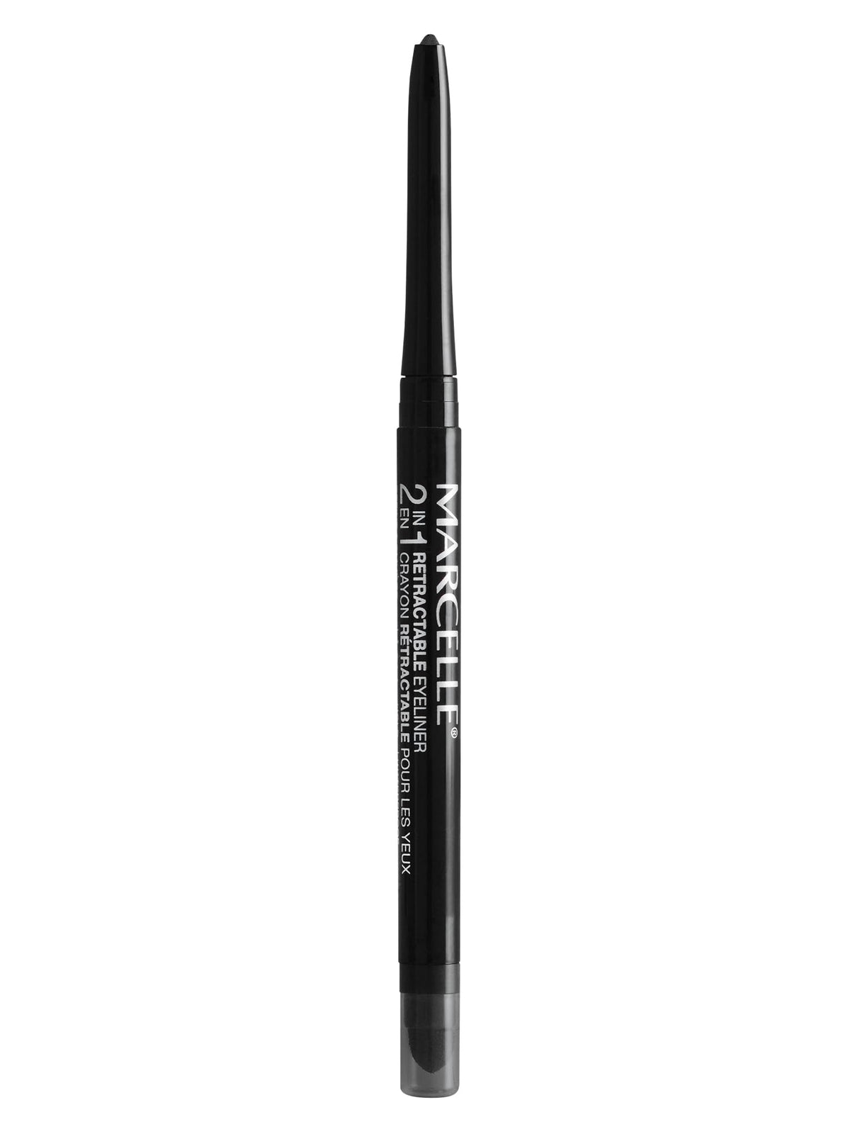 Marcelle 2-in-1 Retractable Eyeliner, Black, Waterproof, Easy-To-Smudge, Smokey Eye, Long-Lasting 12h, Fragrance-Free, Hypoallergenic, Cruelty-Free, 0.31 g