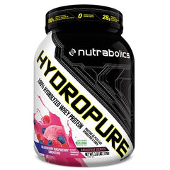 Nutrabolics Hydropure, 100% Hydrolyzed Whey Protein, Blueberry Raspberry Smoothie, 1.6 Pounds