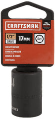 CRAFTSMAN Shallow Impact Socket, Metric, 1/2-Inch Drive, 17mm (CMMT15865)