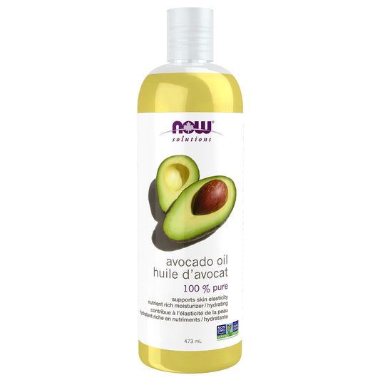 NOW Solutions, Avocado Oil, 100% Pure Moisturizing Oil, Nutrient Rich and Hydrating, 473mL