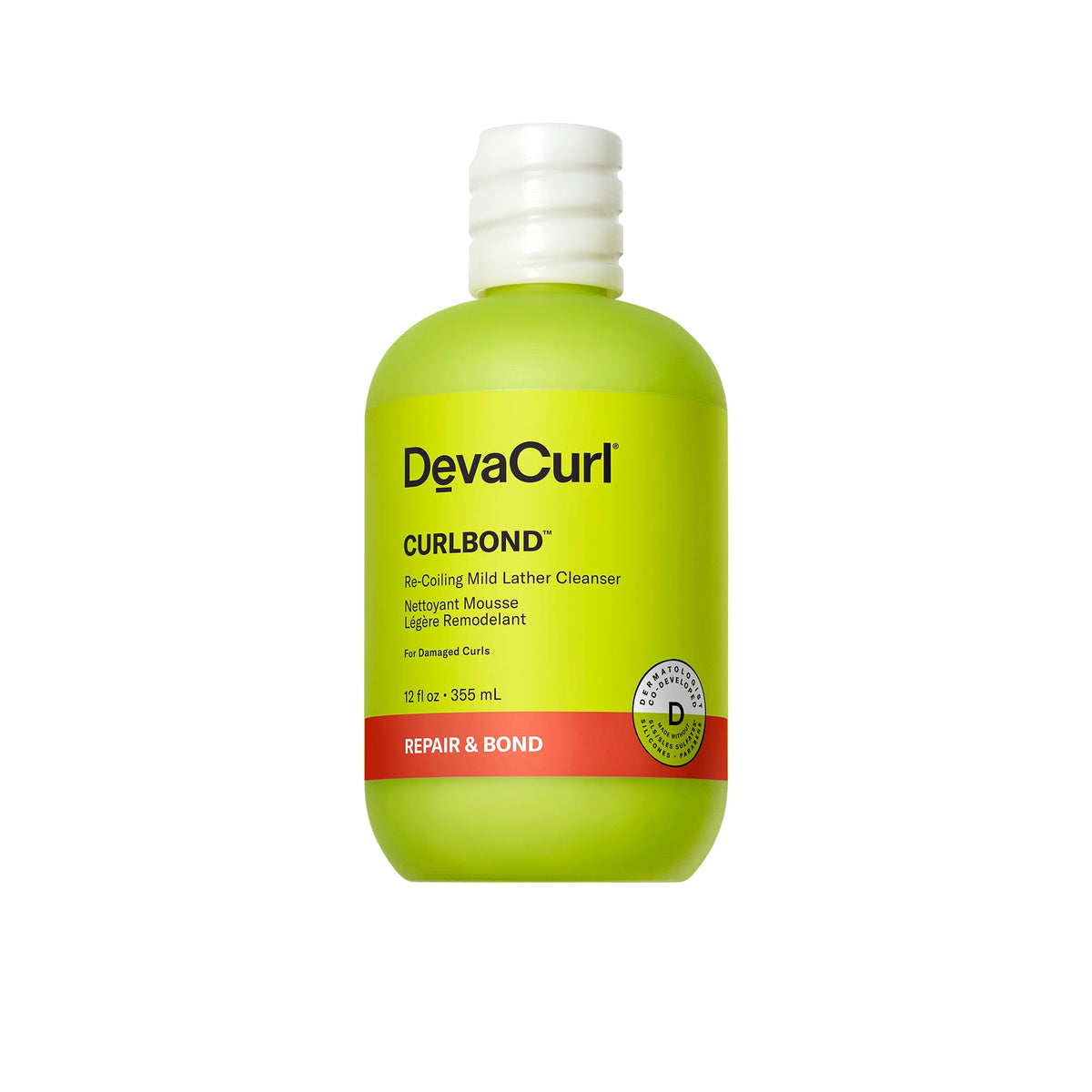 DevaCurl CurlBond Re-Coiling Mild Lather Sulfate Free Cleanser, Repair Damaged Hair, Anti Frizz For Up to 48 Hours, Split Ends Hair Treatment, Re Coils Broken Curly Bonds, Coconut Scent