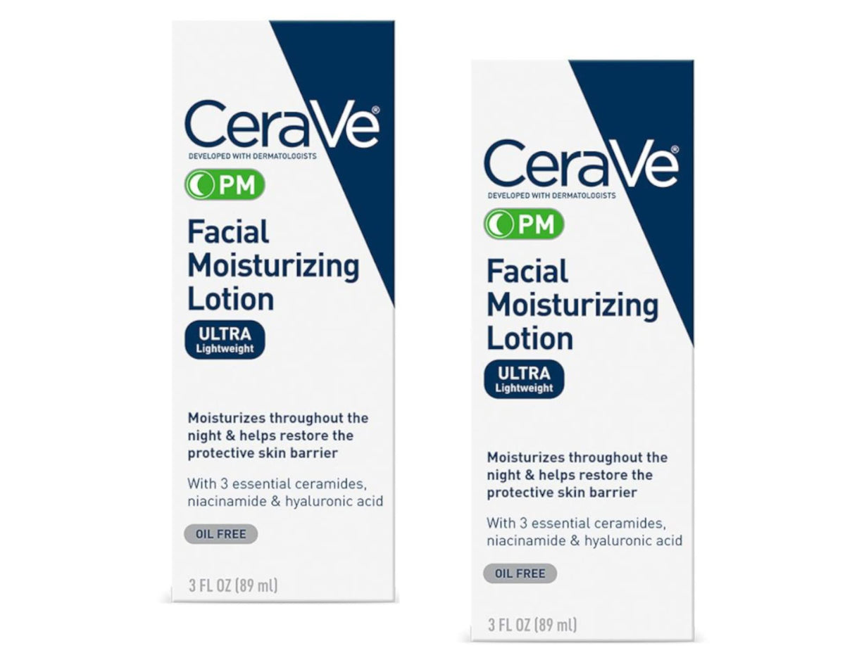 CeraVe Facial Moisturizing Lotion PM 3 oz (Pack of 2)