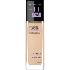 Maybelline New York Fit Me Hydrate + Smooth Foundation, Natural Luminous Finish, Moisturizing Medium Coverage, for Normal to Dry Skin, Classic Ivory, 30 ml