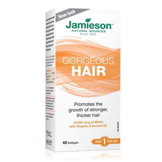 Jamieson Gorgeous Hair - 10,000 mcg Biotin with Organic Coconut Oil