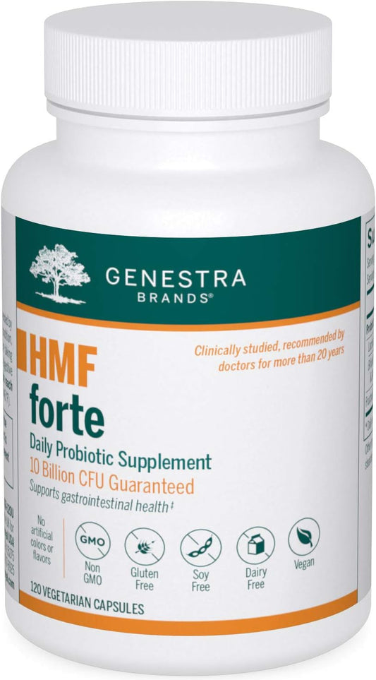 Genestra Brands - HMF Forte - Probiotic Formula - Supports Gastrointestinal Health and the Growth of Beneficial Bacteria - 120 Capsules