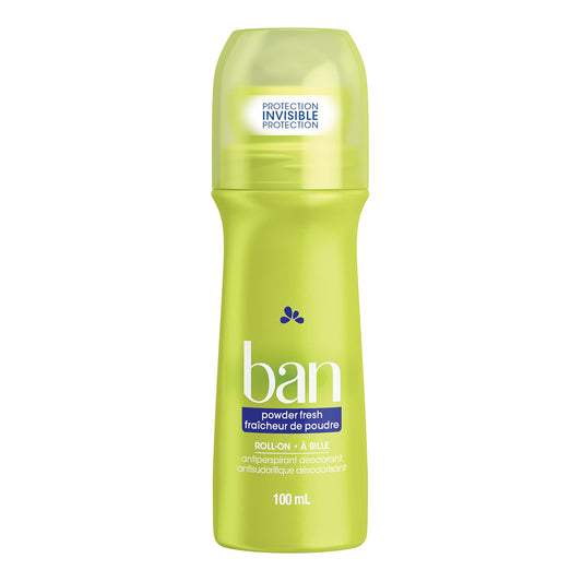 Ban Powder Fresh 24-Hour Roll-on, Antiperspirant Deodorant, 100 Ml | Made in Canada