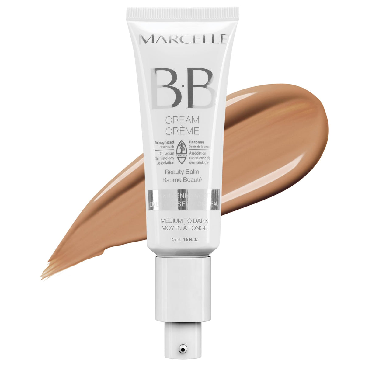 Marcelle BB Cream Beauty Balm, Medium to Dark, Tinted Moisturizer, Skin Enhancer, Lightweight, Hydrating, Hypoallergenic, Non-Comedogenic, Fragrance-Free, Paraben-Free, Oil-Free, Cruelty-Free, 45 mL