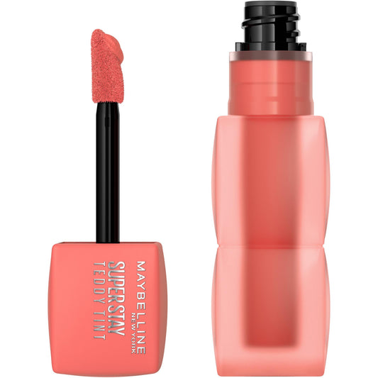 Maybelline Teddy Tint, Lip Stain, Soft Lip Tint, Light Feel, 12Hr Wear, Sheer or Blurred Finish, Babe Tee