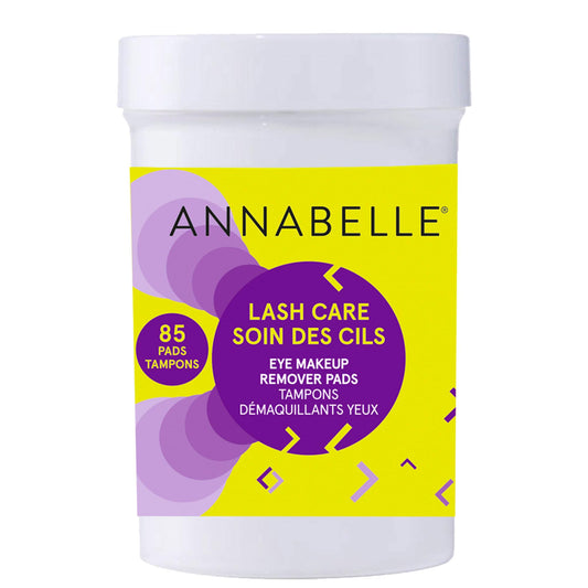 Annabelle Soothing De-Puffing & Lash Care Eye Makeup Remover Pads, Makeup Removal, Paraben-Free, Fragrance-Free, Soap-Free, Hypoallergenic, Cruelty-Free, 85 Pads