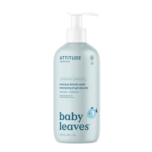 ATTITUDE Baby 2-in-1 Shampoo and Body Wash, EWG Verified, Dermatologically Tested, Vegan, Sweet Apple, 473 mL