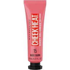 Maybelline New York Cheek Heat Gel-Cream Blush, lightweight, Breathable Feel, Sheer Flush Of Color, Natural-Looking, Dewy Finish, Oil-Free, Face Makeup, Nude Burn, 0.27 Fl Oz