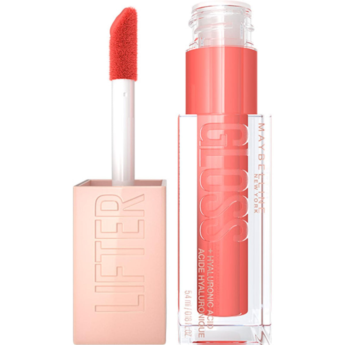 Maybelline New York Lifter Gloss, Hydrating Lip Gloss, High Shine for Fuller Looking Lips, Peach Ring, Sheer Peach, 5.4 ml