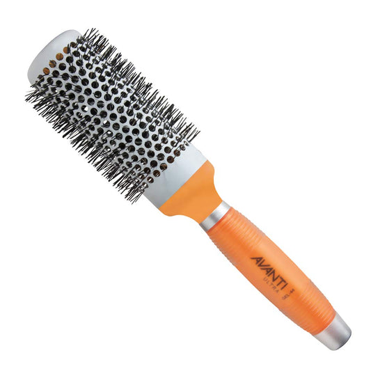 Avanti Ultra Ceramic Brush with Silicone Gel Handles and Nylon and Boar Bristles Round Brush for Blow Drying, 44mm diameter