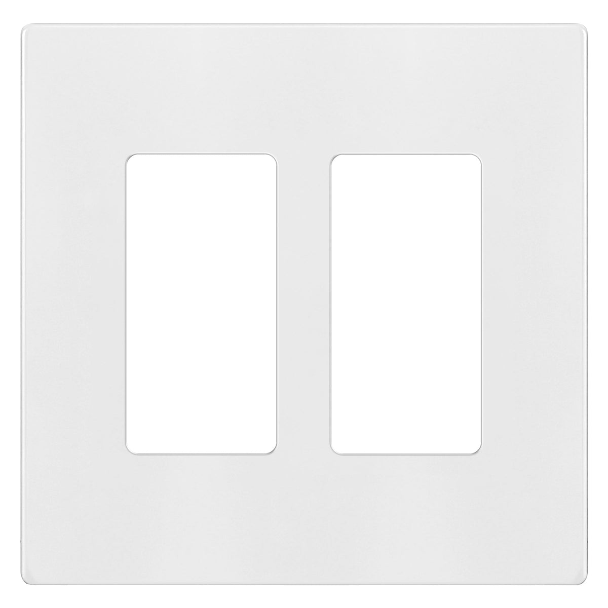 ENERLITES Screwless Decorator Wall Plates Child Safe Outlet Covers, Gloss Finish, Medium Size 2-Gang 4.88" H x 4.92” L, Unbreakable Polycarbonate Thermoplastic, SI8832M-W, White