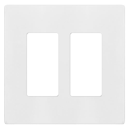 ENERLITES Screwless Decorator Wall Plates Child Safe Outlet Covers, Gloss Finish, Medium Size 2-Gang 4.88" H x 4.92” L, Unbreakable Polycarbonate Thermoplastic, SI8832M-W, White