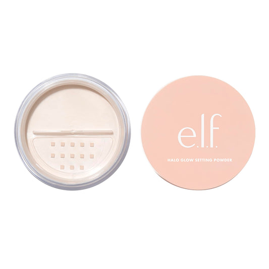 e.l.f. Halo Glow Setting Powder, Silky Setting Powder For Soft Glow Without Shine, Smooths Pores & Fine Lines, Vegan & Cruelty-Free, Light Pink