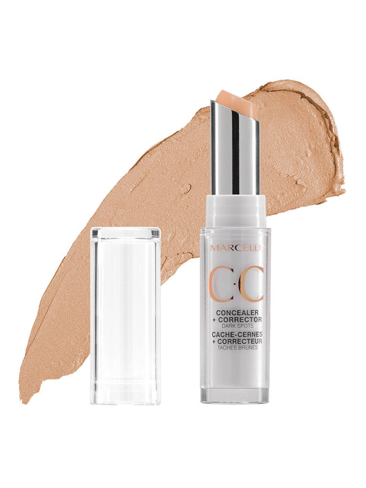 Marcelle CC Concealer + Corrector, Medium to Dark, Conceals and Corrects Dark Spots and Imperfections, Hypoallergenic, Fragrance-Free, Cruelty-Free, Non-Comedogenic, Paraben-Free, 3.5 g