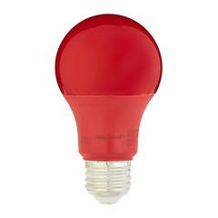 Amazon Basics 60 Watt Equivalent, Non-Dimmable, A19 LED Light Bulb | Red, 2-Pack