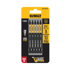 DEWALT FLEXTORQ Square #2 Bits 5Pk, Robertson 1/4 x 3-1/2in for Impact Drivers & Drills, Hex Shank (DWAF3SQ2IR5)