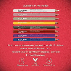 Annabelle Vegan Kohl Eyeliner, Matte Finish, 69 Ruby Red, Intense Colour Payoff, Long-Lasting, Cruelty-Free, Paraben-Free, Silicone-Free, Fragrance-Free, Hypoallergenic, 1.14 g