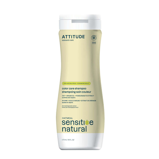 ATTITUDE Color Care Hair Shampoo for Sensitive Dry Scalp, EWG Verified, Soothing Oat, Protects Color, Naturally Derived Ingredients, Vegan and Plant-Based, 473 mL