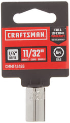 CRAFTSMAN Shallow Socket, SAE, 1/4-Inch Drive, 11/32-Inch, 6-Point (CMMT43496)