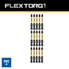 DEWALT FlexTorq 1/4-in x 2-in Phillips Impact Driver Bits Hex Shank (15-Piece) (DWAF2PH2IR15)