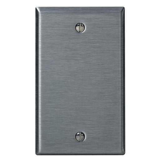 Leviton 84014-40 1-Gang, No Device Blank Wallplate, Standard Size, Box Mount (Stainless Steel)