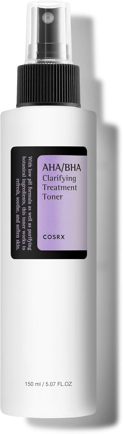 COSRX AHA/BHA Clarifying Treatment Toner, 5.07 fl.oz / 150ml | Exfoliating Facial Spray | Korean Skin Care, Hydrating, Mild Exfoliation, Vegan, Animal Testing Free, Paraben Free