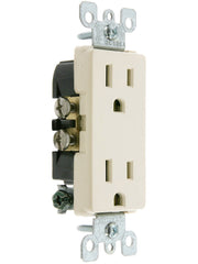 Leviton 5325-T 15 Amp, 125 Volt, Decora Duplex Receptacle, Residential Grade, Grounding, Light Almond