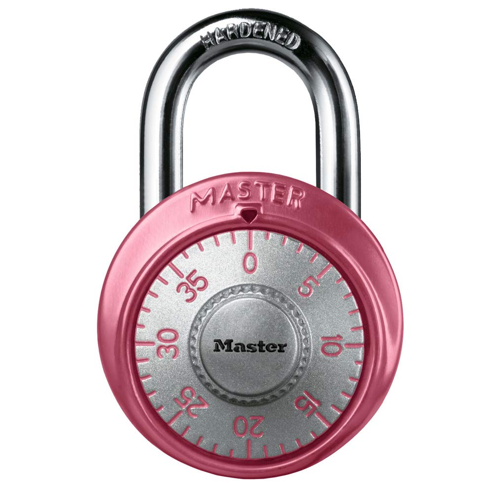 Master Lock Padlock, Standard Dial Combination Lock, 1-7/8 in. Wide, Pink, 1530DPNK