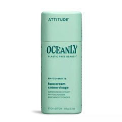 ATTITUDE Oceanly Face Cream Stick, EWG Verified, Plastic-free, Plant & Mineral-Based Ingredients, Vegan & Cruelty-free Beauty Products, PHYTO MATTE, Unscented, 8.5 grams