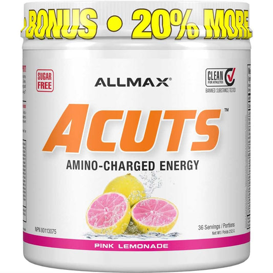 ALLMAX Nutrition - AMINOCUTS (A:CUTS) - Weight-Management BCAA (L-Carnitine + Taurine + Green Coffee) - Pink Lemonade -Dye Free- 252 Gram - 36 Servings, 252-Gram