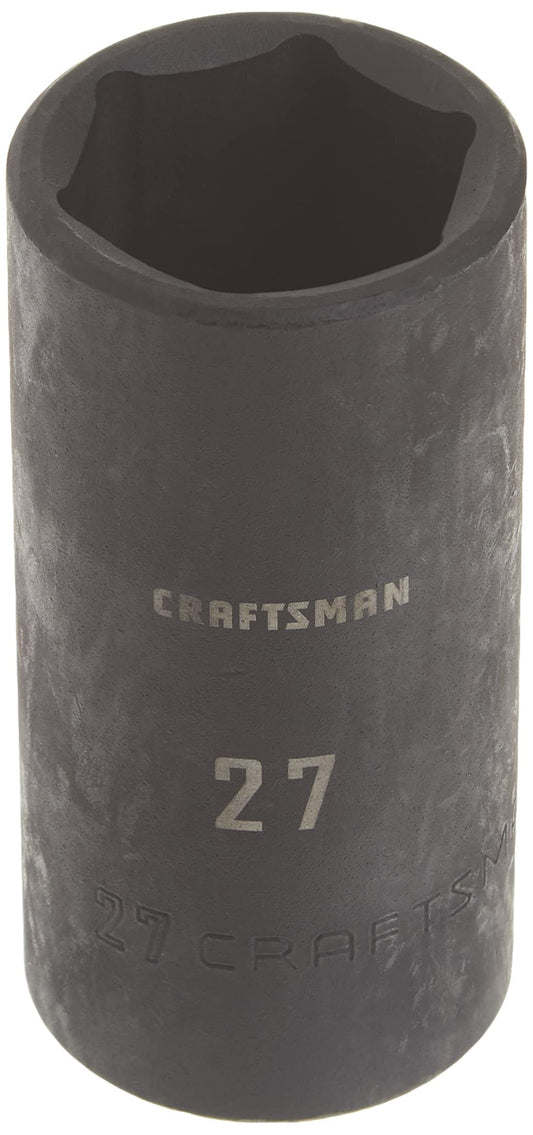 Craftsman Deep Impact Socket, Metric, 1/2-Inch Drive, 27mm (CMMT16087)