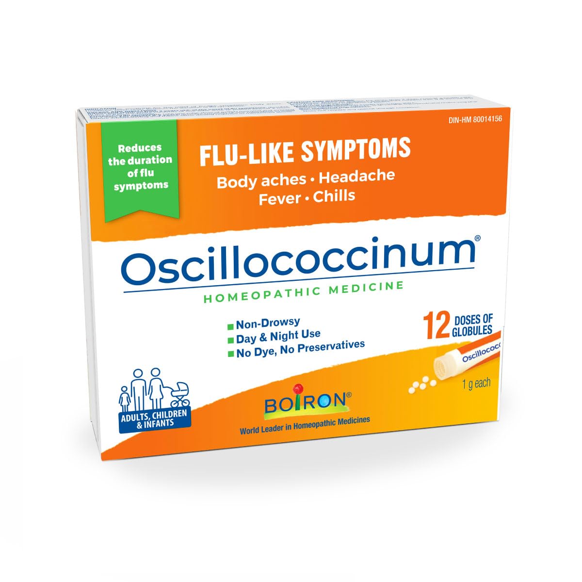 Boiron Oscillococcinum 12 doses Homeopathic Medicine for Flu-like Symptoms; Reduces the duration of flu-like symptoms such as body aches headaches fever and chills; Kosher