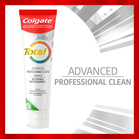 Colgate Total Advanced Professional Clean Toothpaste, 70 mL – Multi-Benefit Whitening Toothpaste for Sensitive Teeth, Fresh Breath, Plaque Control & Enamel Protection | Colgate Total Deep Clean