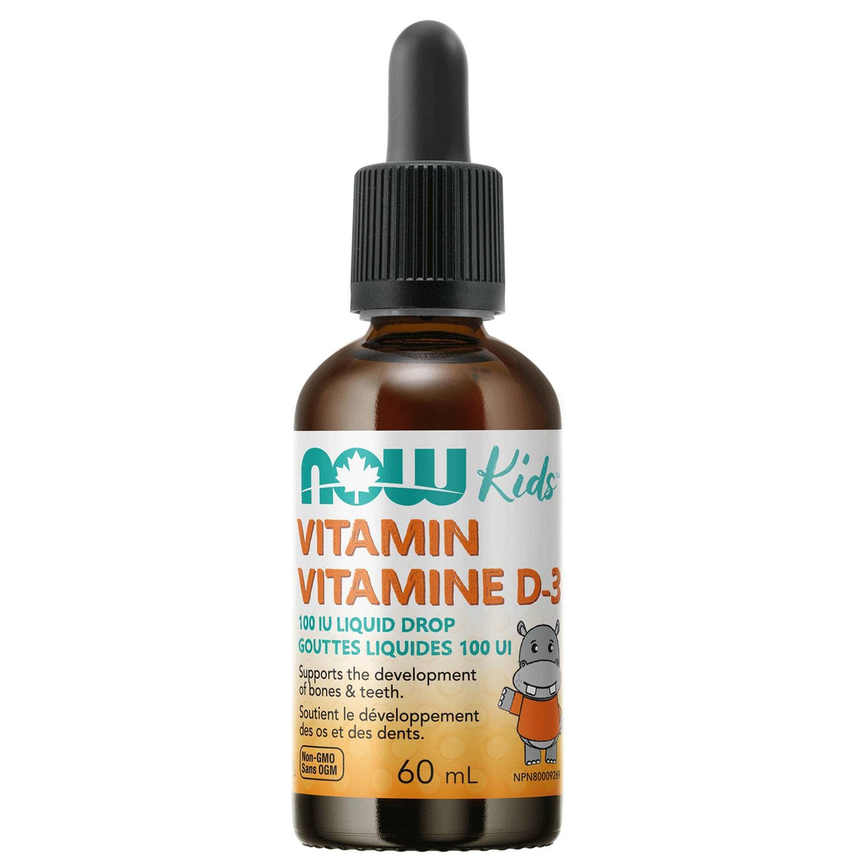 NOW Supplements, Kids Liquid Vitamin D-3, Strong Bones*, Structural Support*, 60mL