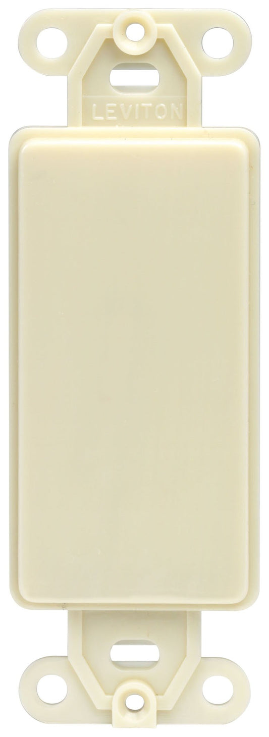 Leviton 80414-I Decora Plastic Adapter Plate, Blank - No Hole, with-Ears, and Two mounting Screws (Ivory)