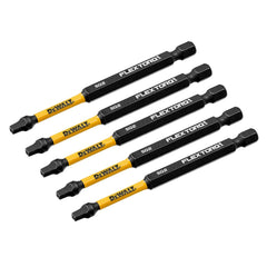 DEWALT FLEXTORQ Square #2 Bits 5Pk, Robertson 1/4 x 3-1/2in for Impact Drivers & Drills, Hex Shank (DWAF3SQ2IR5)