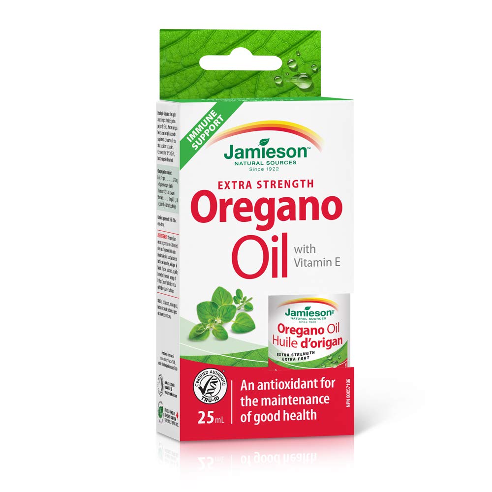 Jamieson Extra Strength Oregano Oil With Vitamin E, 25.0 ml (Pack of 1) Package May Vary