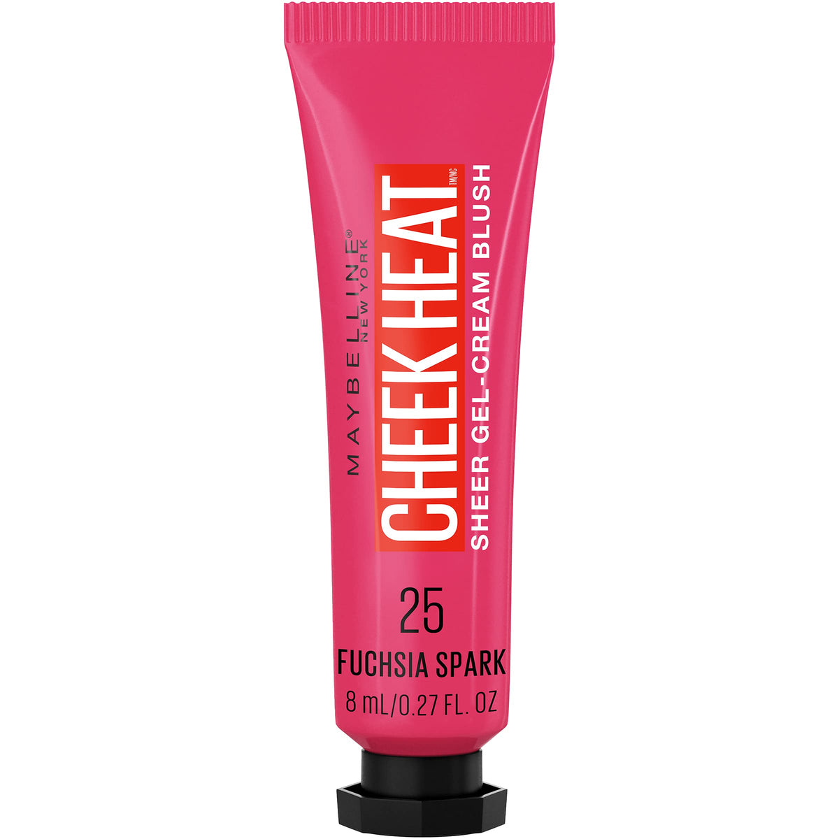 Maybelline New York Cheek Heat Gel-Cream Blush, lightweight, Breathable Feel, Sheer Flush Of Color, Natural-Looking, Dewy Finish, Oil-Free, Face Makeup, Fuchsia Spark, 0.27 Fl Oz